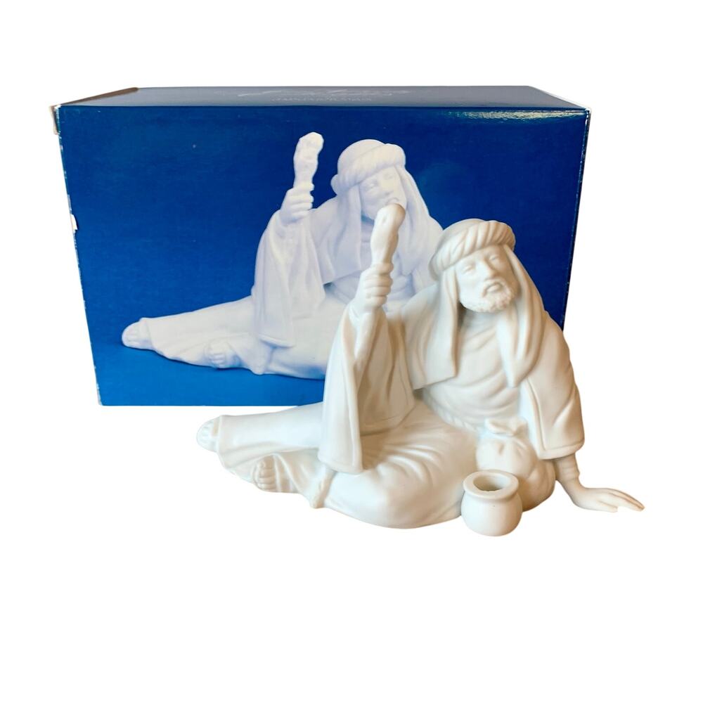 Avon Nativity Collectibles Vintage 1990s THE POOR MAN White Porcelain Figurine